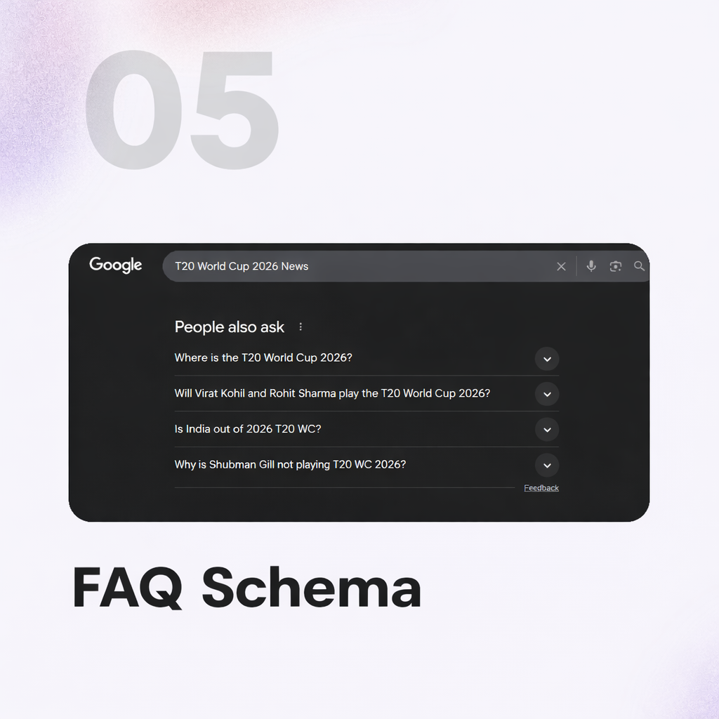 FAQ schema markup example showing People Also Ask rich results in Google